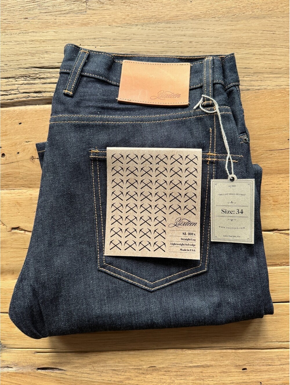 3sixteen SL-101X Raw Japanese Selvedge Denim Straight 34x30